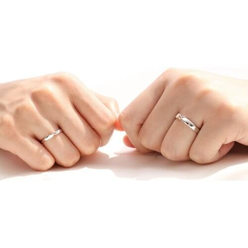 ZHOUYANG Mobius Rings For Couple Lovers Simple Korean Endless Love Silver Color Adjustable Finger Ring Fashion Jewelry KBR405