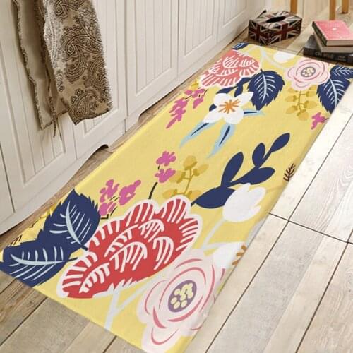 Carpet Doormat Funny Kitchen Entrance Door Mat Anti-slip Floor Rug Bathroom Area Hallway 50x80cm Ins Flora Design