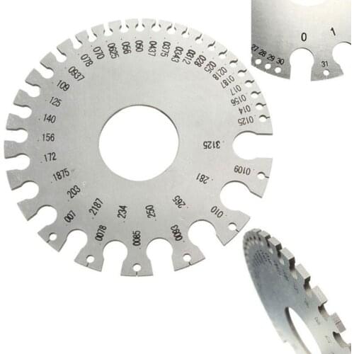 Stainless Steel 0-36 Round AWG SWG Wire Gauge Thickness Measuring Sheet Diameter Metal Machinist Measurement Plate Ruler
