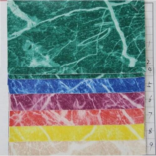 Brushed cloth backing marble smooth synthetic PVC leather fabric artificial leather material for handbag, furniture, shoes