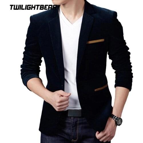 Brand Mens Corduroy Blazers Autumn Spring Fashion Male Slim Fat Casual Suit Jacket Men Blazer Masculino Clothing Vetement Homme