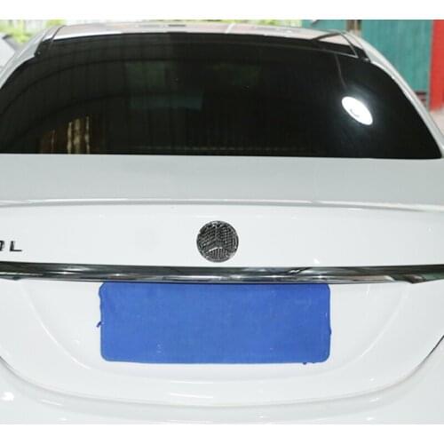 For Mercedes Benz C Class W205 2016-2019 Car Carbon Fiber Rear Tail Door Logo Stickers Cover Trim Accessories