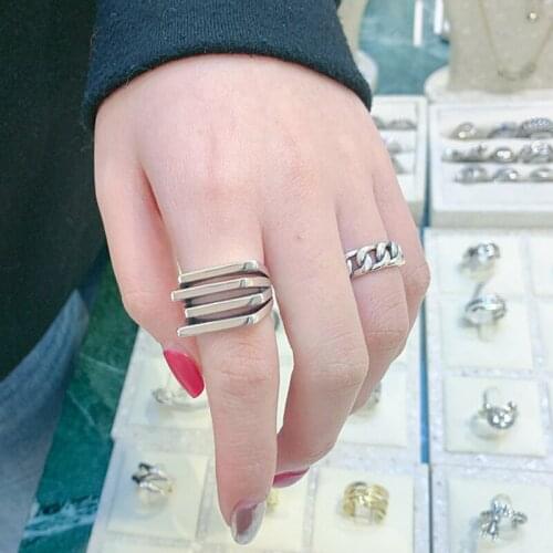 2021 New Minimalist Multi-layered Square Aesthetic Rings for Women Fashion Designer Geometric Accesories Jewelry Gift Wholesale