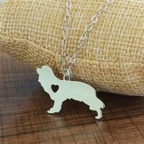 New King Charles Spaniel Necklace Silver Color Stainless Steel King Charles Spaniel Pendant Necklace Animal Dog Jewellery