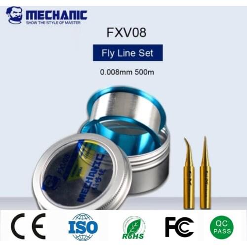 MECHANIC FXV08 Fine Silver Flying Line 0.008mm 500m Silver Flying Line CPU Solder Joint For Iphone Fingerprint Line Maintenance