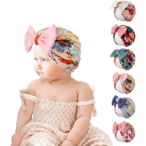 Newborn birth cap Cotton printed childrens bow cap baby cap baby cap Indian hat
