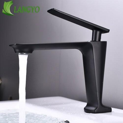 NEW Design Bathroom Basin Faucet Black/Chrome Single Lever Hot and Cold Basin Faucet Sink Tap Basin Mixer Water Tap Decked