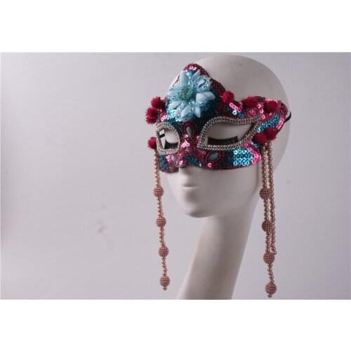 Rhinestone Pearl Mask Venetian Bridal Masquerade Mask,Fancy Rhinestone Party Mask