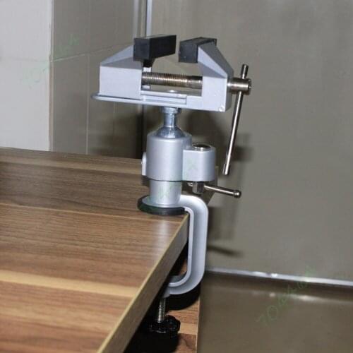 Alloy Aluminium 9.6" Universal Swivel Adjustable DIY Table Vise Clamp Bench Tool Jaw Opening 50mm