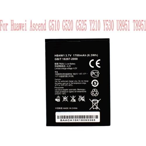 High Quality 1700mAh HB4W1 Battery For Huawei Ascend G510 G520 G525 Y210 Y530 U8951 T8951 Cell Phone
