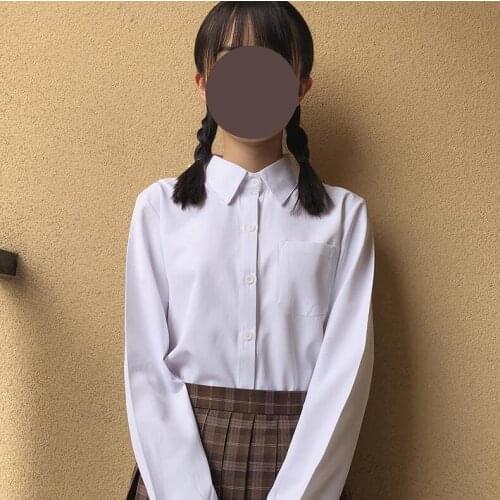 Pointed Round collar Japanese School Orthodox JK Uniform Student Girls French Toast Blouse Sharp Collar Uniform Shirt Tops JKA4