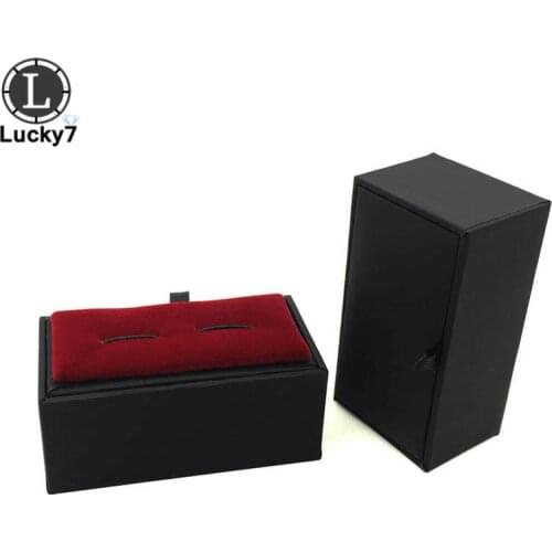 Black Paperboard & Velvet Cufflinks Tie Clips Box Quality Mens Cufflinks Jewelry Package Box Craft Badge Gift Box For Jewelry