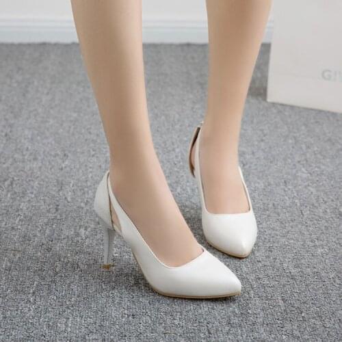Big Size 11 12 ladies high heels women shoes woman pumps High-heeled womens pointed single shoes
