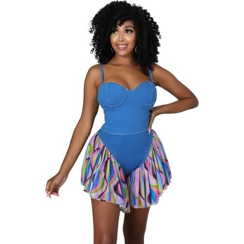 Casual Women Jumpsuit Irregular Spaghetti Strap Backless Sleeveless Short Romper Women Jumpsuit Outfit