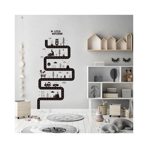 Animal Highway Cartoon Wall Stickers Removable Poster Bedroom Wall Decals Living Room Decoration Painting Abstract Wall Art