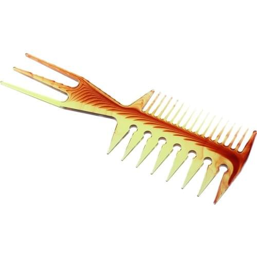 1 Piece Smooth Hair Salon Afro Hair Lifting Pick Brush Comb,Hairdresser Hair Styling Comb Braid Tool(Brown)