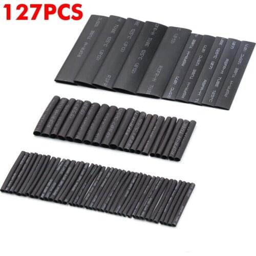 127pcs Heat Shrink Tube sleeving tubing Polyolefin tube heat shrinkable tube Insulated Thermoresistant tube
