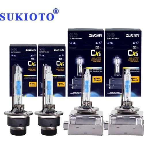 SUKIOTO 2PCS High Quality Super Bright 35W 5500K Car Light Xenon D1S D2S D3S D4S 55W HID Lamp Bulbs Metal D1 D2 Auto Headlamp