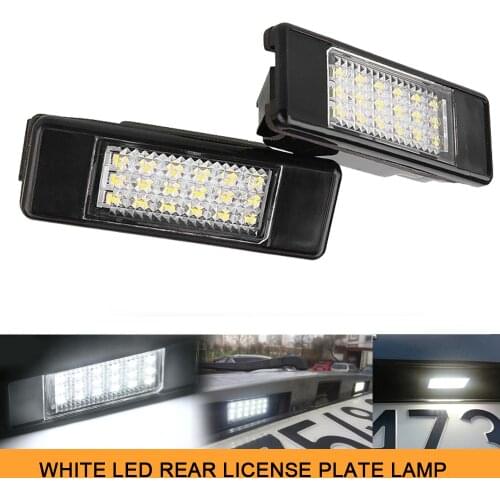 2x White LED License Plate Lights No Error For Peugeot 607 508 407 406 3008 308 307 207 1007 106