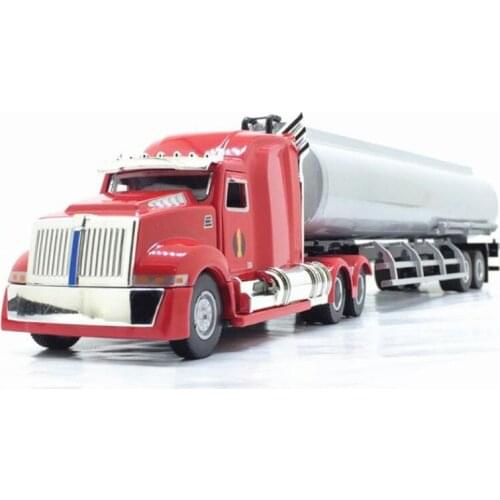 31.5CM engineering vehicle 1/43 scale alloy die-casting trailer fuel gas tank container tubing truck simulation model toy gift