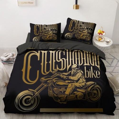 3D Bedding Sets Duvet Quilt Cover Set Comforter Bed Linen Pillowcase King Queen 220x260cm Size Black Gold Design Printed