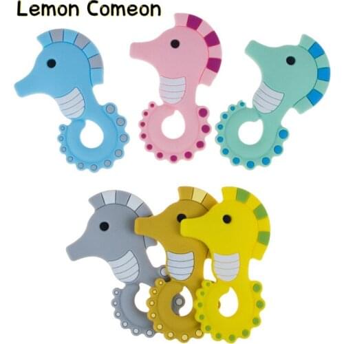 5Pcs/10Pcs Hippocampus Baby Teether Rodent Silicone Teething Toys Chewable Cartoon Animal Shape Safety Baby Product Nursing Gift