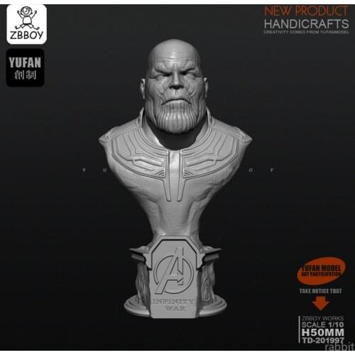 50MM Resin Kits bust Thanos white mold resin Soldier Self-assembled TD-201997