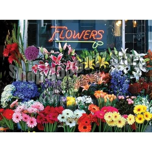 5d Diy Diamond Painting Flower Shop Cross Stitch Diamond Embroidery Art Gardening & Flowers Spring Full Mosaic Home Decor Gifts