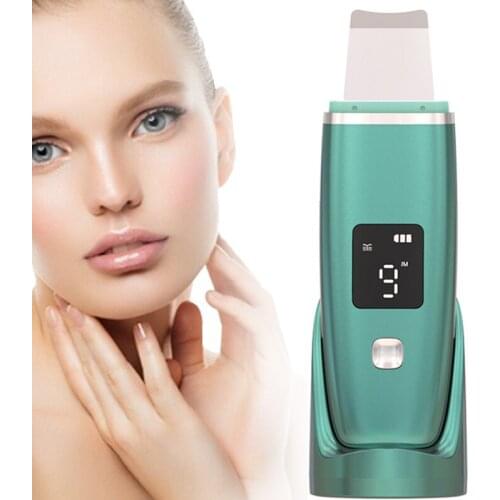 Ultrasonic Skin Scrubber Facial Spatula Face Cleaner Deep Cleansing Lifting Acne Blackhead Remover Beauty Silicone Brush