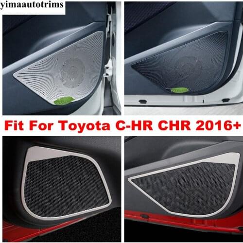Car Stainless Steel Interior Door Audio Speaker Loudspeaker Sound Frame Cover Trim Accessories For Toyota C-HR CHR 2016 - 2021