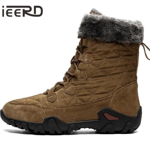 Plus Size Genuine Leather Boots Men Snow Boots Outdoor Super Warm Winter Men boots Waterproof Keep Warm botas hombre