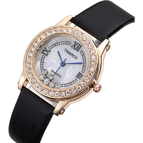 Pop Pop Vogue Gold Dial Watch Plush Women Dress Rhinestone Quartz Watch Pretty Ladies Leather Strap Clock Saats reloj mujer
