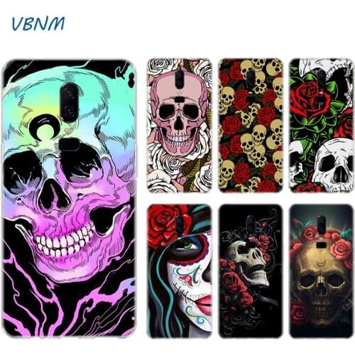 Flower Skull Case For OnePlus 1+ 8 8T Nord 7T 7 Pro 6 6T 5 5T 3 3T Silicone Rubber TPU Coque Cover