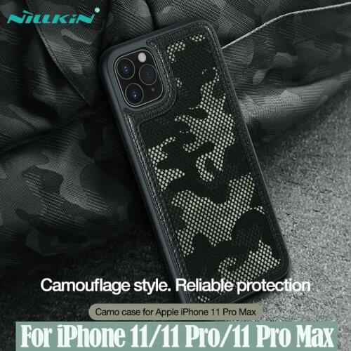 For iPhone 11 Pro Max Case NILLKIN Camo Case Camouflage Pattern Cloth Anti Water-Splashing Back Cover For iPhone 11 / 11 Pro