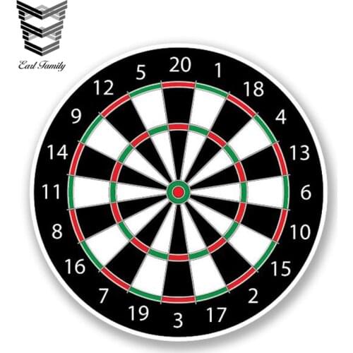 EARLFAMILY 13cm X 13cm Dart Board Vinyl Sticker Laptop Helmet Bike Car Darts Gift Funny Car Styling DIY Waterproof Car Sticker