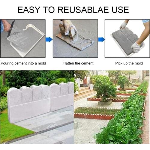 Garden Fence Mould Concrete Lawn Pool Fence Paving Molds Walk Maker Reusable