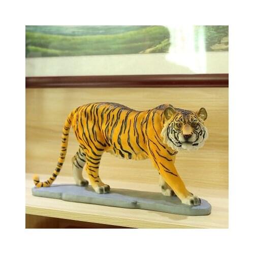 SIMULATION ANIMAL TIGERS DECORATION GEOMANCY RESIN, HANDICRAFT LIVING ROOM PORCH OFFICE STUDY ROOM DECORATION CRAFTS STATUE