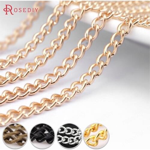 JM3835)Width 1.5mm 2mm 2.5mm 2.8mm 3mm Champagne Gold color Iron Extended Twisted Chains DIY Jewelry Findings 5 Meter