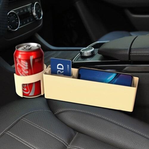 Coin Side Pocket Console Side Pocket Plastic Car Cup Holder Drink Bottle Holder Auto Front Seat Organizer Cell Phone Holder
