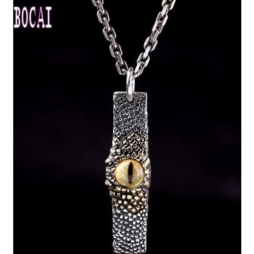 New S925 sterling silver jewelry Thai silver exquisite personality tiger eye pendant for male mans silver pendant mens pendant