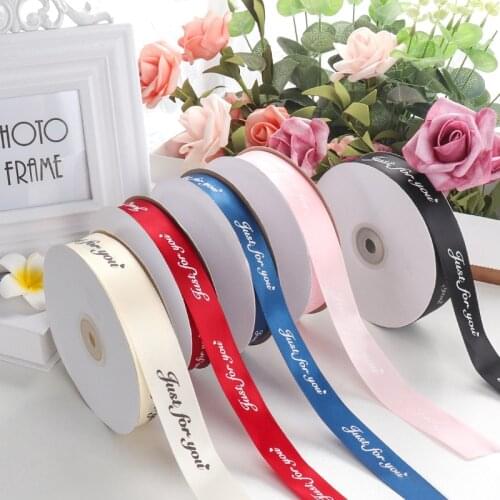 Just for You Printed Polyester Ribbon for Wedding Christmas Party Decorations DIY Bow Craft Ribbons Card Gifts Wrapping 25MM 5y