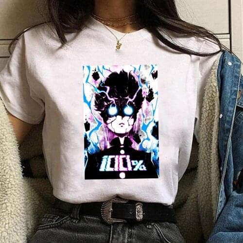Mob Psycho 100 T-shirt Short Sleeves Graphic Tee Shirt Women Men