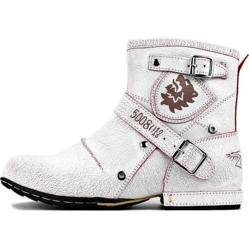 2021 OTTO ZONE New England Western Boots Genuine Leather Mens Motorcycle Boots Ankle Boots Mens Casual Boots 5008-1-O