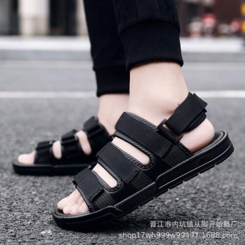 Mens Sandals 2020 New Style Korean Version Fashion Cool Summer Beach Youth Non-Slip Dual-Purpose Slippers a Generation of Hair