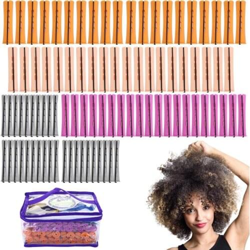 100PCS Perm Rods Set Perm Rod for Natural Hair Long Cold Wave Rods Small Hair Roller Kinky Curly Hairstyle