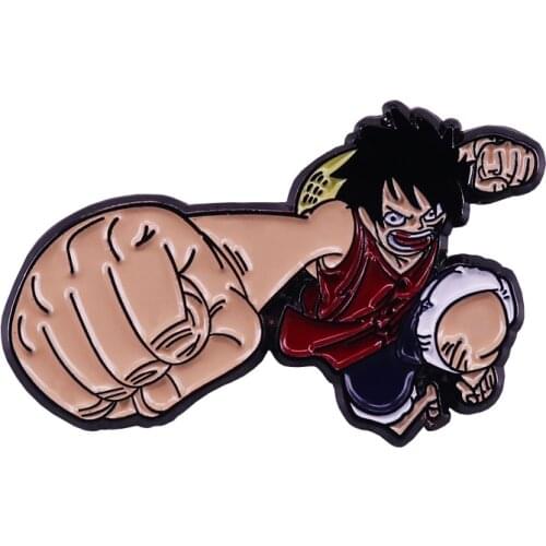 Fighting Luffy lapel pin One Piece anime manga fans perfect gift