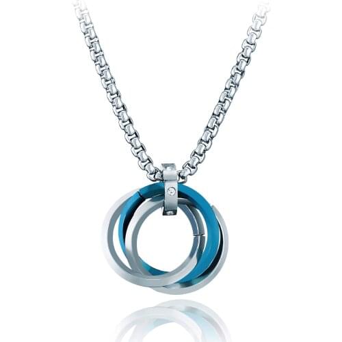 Hiphop Punk Stainless Steel Necklaces for Women Geometric Round Pendant Necklaces Men Jewelry Necklaces Rock collares para mujer