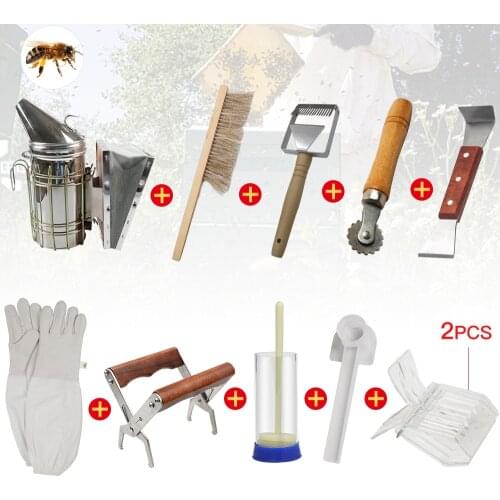 Beekeeping Bee Hive Smoker Kit Tools Equipment Set Queen Rearing System Cultivating Box Water Feeder Bee Clothing For Beekeeper