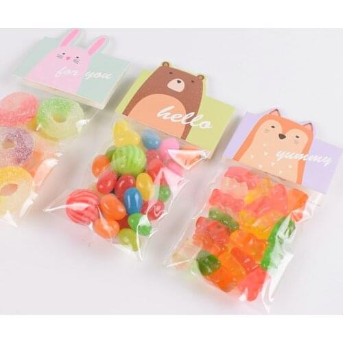 20 Pcs Candy Bag Baby Kids Birthday Party Small Gift Bag Plastic Sweet Chocolate Cookie Sticks Packaging Bags Wedding Favors