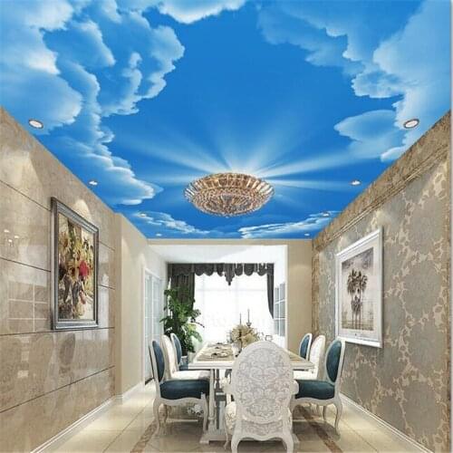 Wellyu Custom wallpaper 3d high-definition atmosphere beautiful blue sky white clouds ceiling living room murals 3d wallpaper